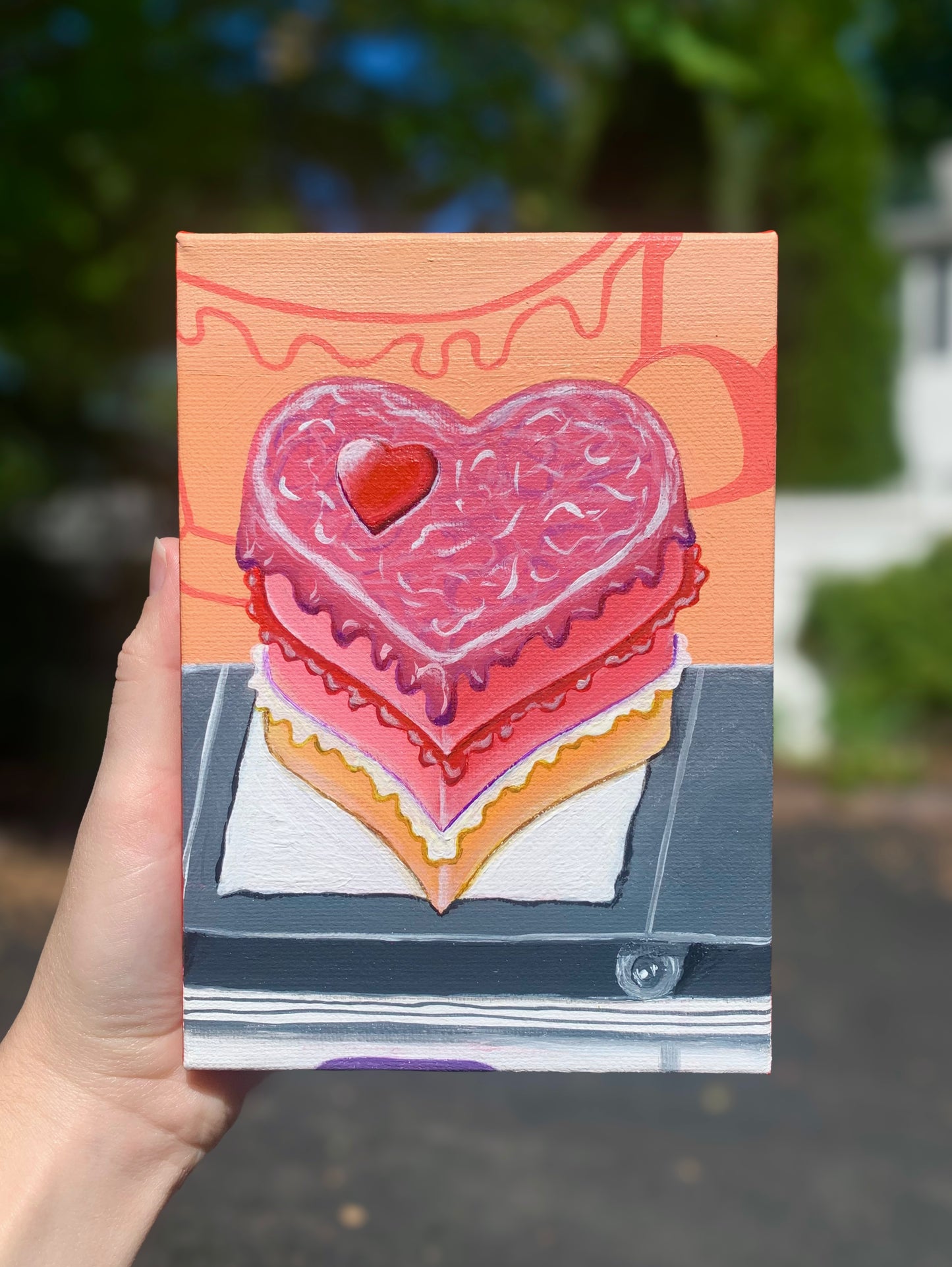 Purble Place Cake, 5”x7” Original Painting
