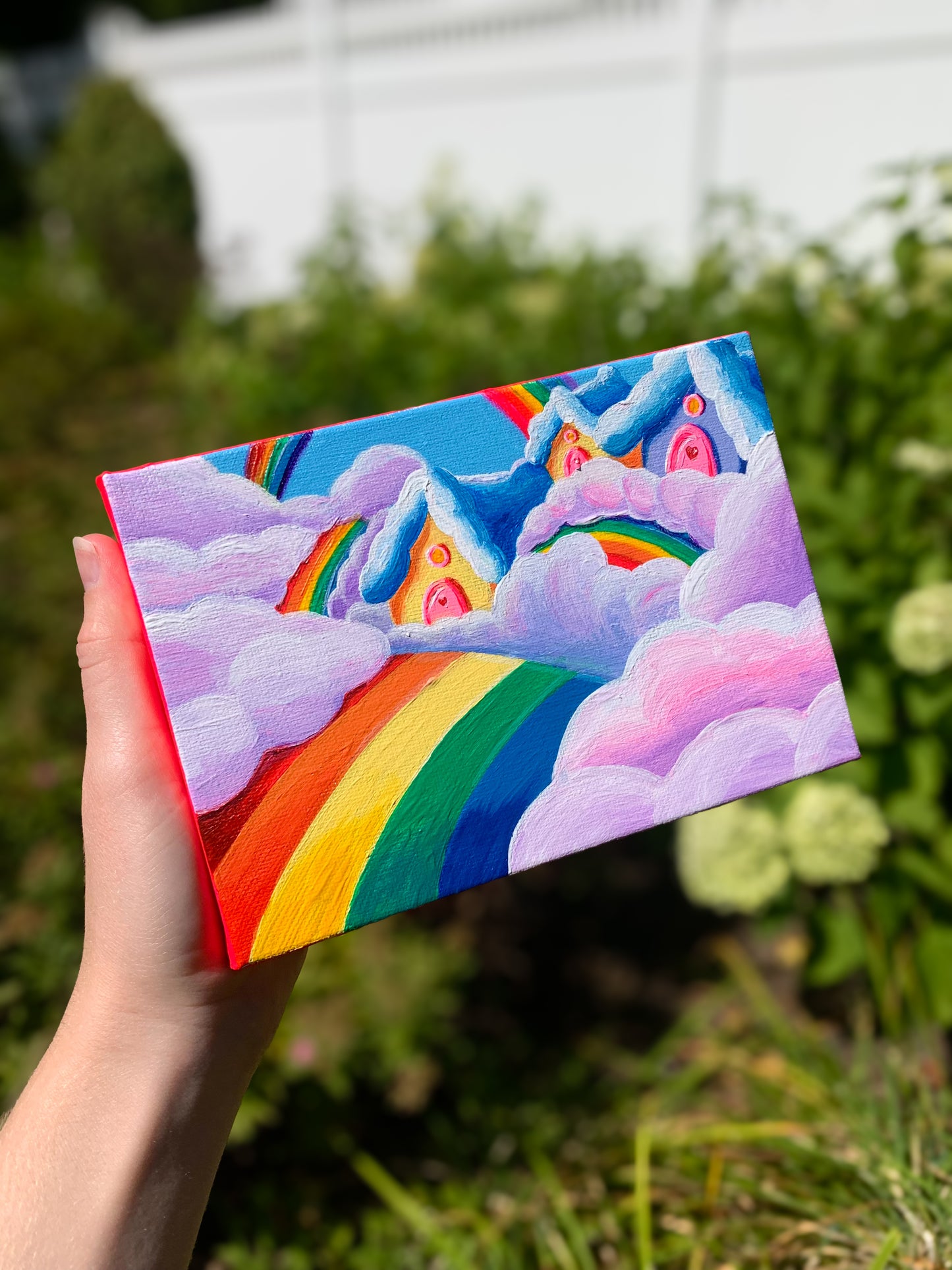 Care Bear Village, 5”x7” Original Painting