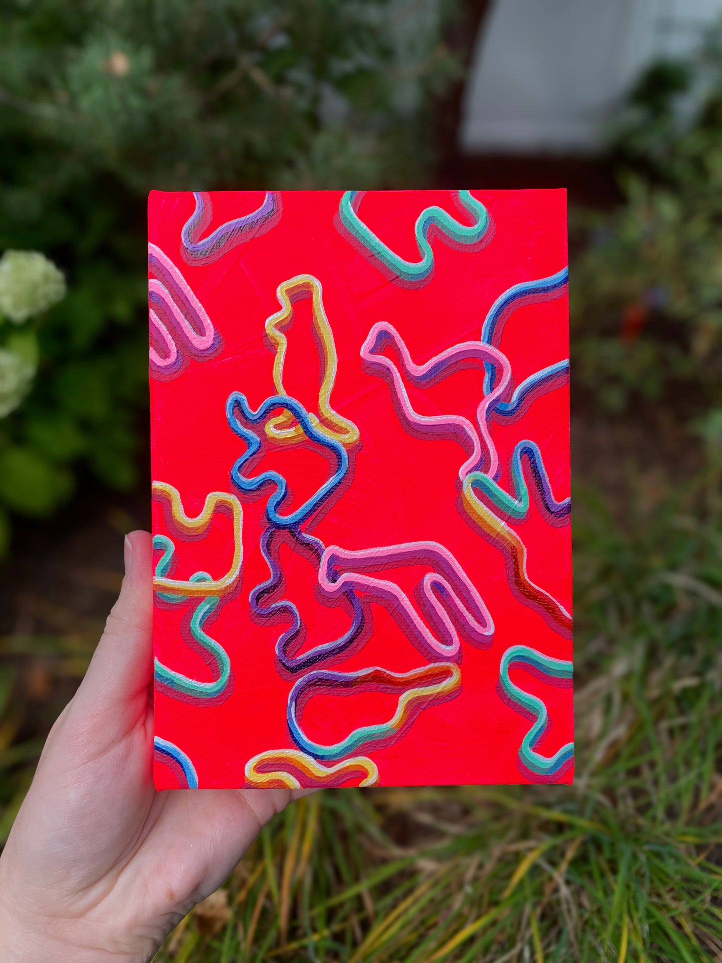 Sillybandz, 5”x7” Original Painting