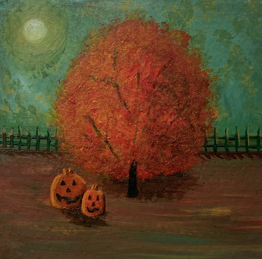Nostalgic Fall, 3”x3” Original Painting
