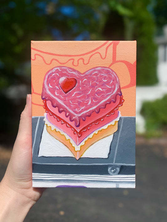Purble Place Cake, 5”x7” Original Painting