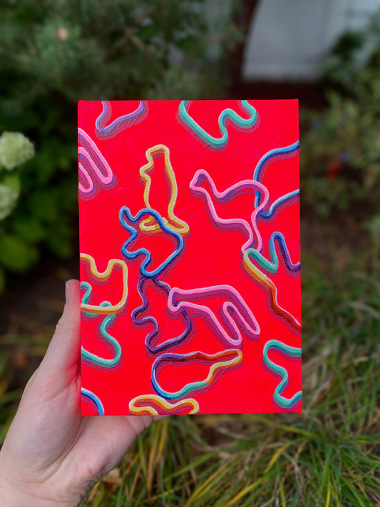 Sillybandz, 5”x7” Original Painting